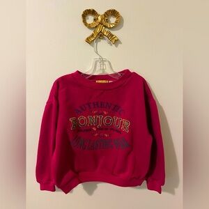 Girls Vintage Bonjour Paris Sweatshirt